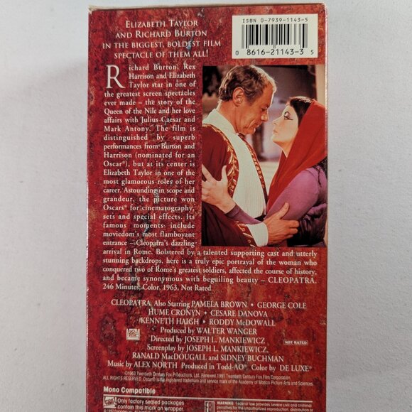 3/$15 Elizabeth Taylor, Richard Burton in CLEOPATRA (1963) Double VHS from 1991 - Picture 3 of 6